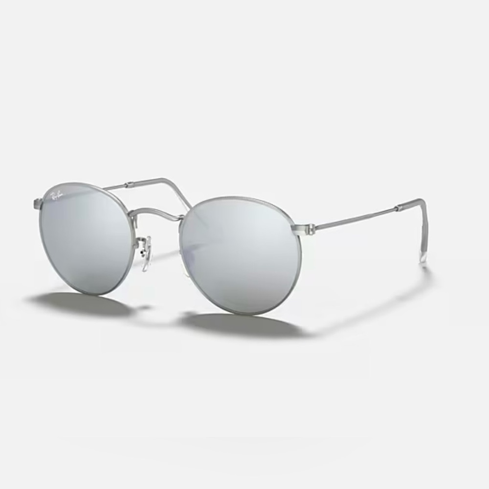 Ray Ban ROUND FLASH LENSES Silver Flash Polarized